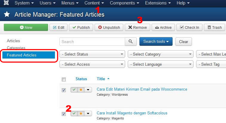 Kursus Website Joomla