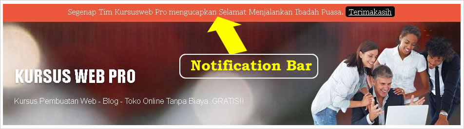 Cara Mudah Buat Notification Bar dengan Joomla Kursuswebpro